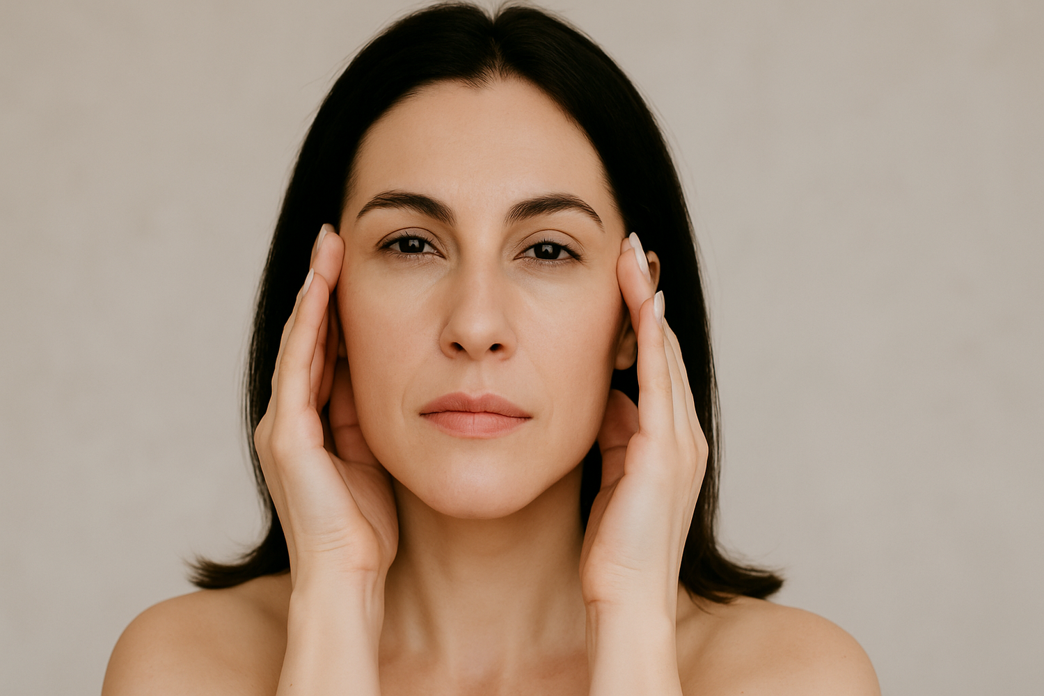 Smiling woman with curly hair in white top