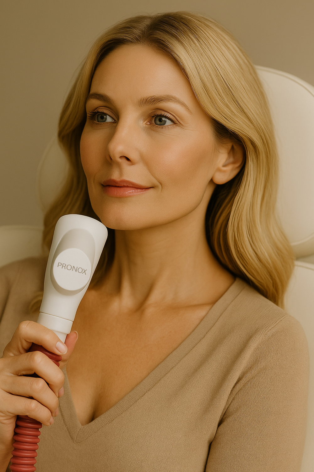 Portrait of a woman with dark hair and makeup