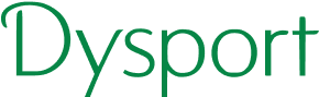 Dysport logo in green text.