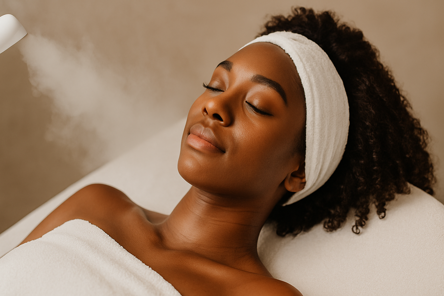 Smiling woman in professional attire against a wall.